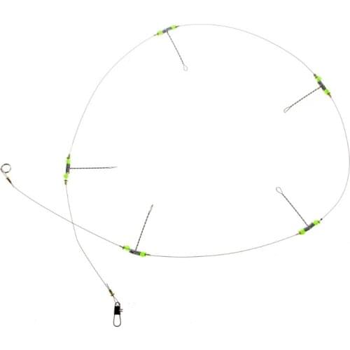 Anti-Winding Swivel String Sea Fishing Hook Steel Rigs Wire Leader Fish Hooks