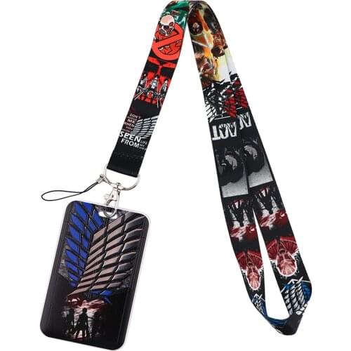 PF534 Dongmanli Japanese Anime Jiyuu no Tsubasa Lanyard For Keychain ID Card Pass Badge Holder Key Ring Neck Straps Accessories