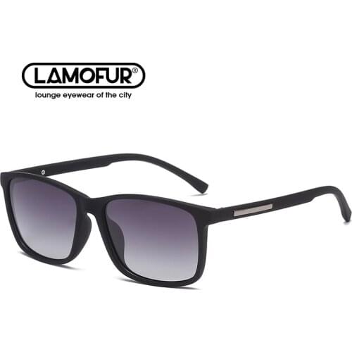 LAMOFUR Brand 2021 Polarized Sunglasses Men Women Driver Male Vintage Sunglasses Women Square Mirror Summer Eyewear UV400 2914