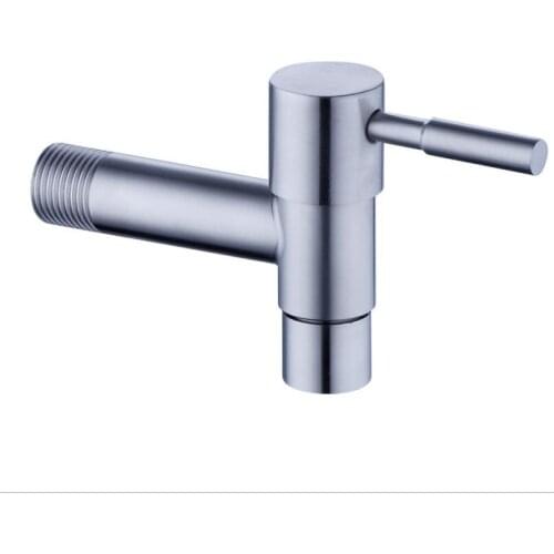 G1/2 304 Stainless Steel Lengthen Single Cold Washing Machine Faucet Quick Open Wall Mounted Bathroom Balcony Mop Pool Tap