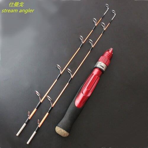 Ice fishing rod with solid tip 45cm ice rod boat fishing can choose 2 tips spinning wheel free shipping