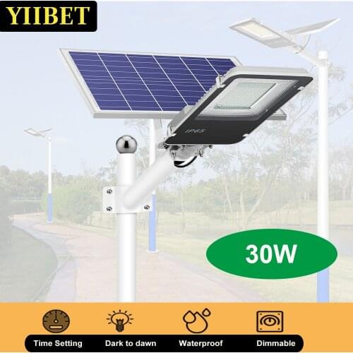 YIIBET 30W Outdoor Solar Energy Country Road Light LED Street Lights уличное освещениеsolar Street Lamp Garden Lighting Cottage