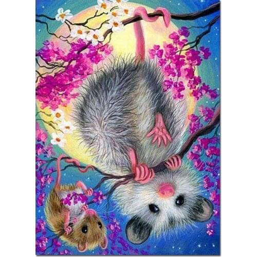 Needlework DIY Diamond Painting Cartoon animal mouse Cross Stitch Full Square round Embroidery Rhinestone Pictures Mosaic Kit