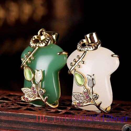 Jade Jacket Pendant Jewelry 925 Silver Gifts Amulet Chalcedony Gemstone Necklace Natural Fashion Charm Zircon Crystal Chinese