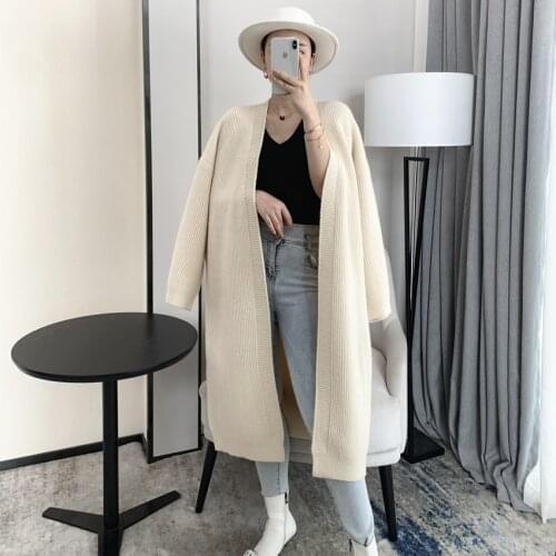 [ZAYAU]Homemade High-end Temperament Alpaca Thickened Sweater Coat womens Knitting Cardigan Loose and Thin Medium Length over