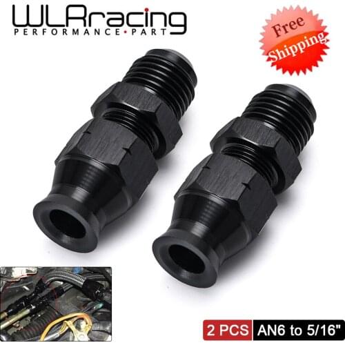 1/2/5 Piece Straight 6AN Male Flare to 5/16" (OD 8mm) Tube Hose Fitting Adapter Fuel Hard Line Pipe Aluminum Black Anodized