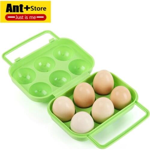 1pc Plastic 6 Grids Convenient Kitchen Egg Storage Boxes Portable Camping Picnic Barbecue Outdoor Egg Box