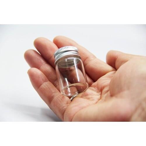 10pcs/lot 27*40mm 12ml Tiny Small Empty Clear Bottles Glass With Screw Caps DIY Clear Transparent Glass Jars Containers Craft