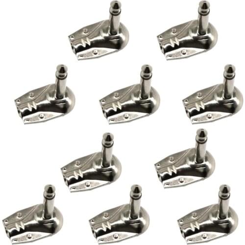 10 Pcs. 90 Degree Connector 6.35mm Mono Guitar Plug, Male To Female Connector