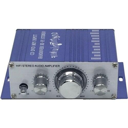 12V 2 Channel Mini Hi-Fi Stereo Audio Car Amplifier AMP Support CD DVD MP3 Input for Car Motorcycle Radio MP3 DVD Speaker Blue