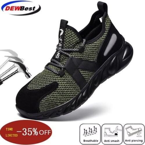 2021 Mens Anti-puncture Safety Work Shoes Mens Indestructible Steel Toe Shoes CE Safety Shoes Non-slip Breathable Work Shoes