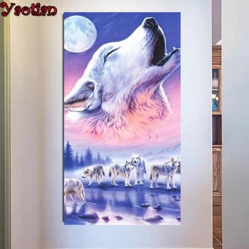 Diamond Mosaic Wolf snow landscape 5D Diy Diamond Embroidery Pattern rhinestones Of Picture New Year Gift Diamond painting Sale