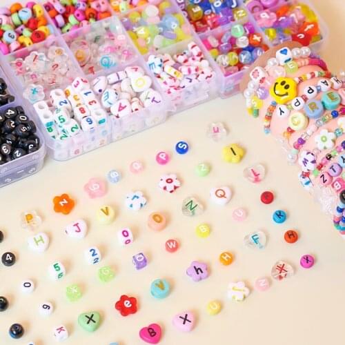 White Letter Acrylic Beads Round Flat Alphabet Loose Spacer Beads Charm Jewelry Diy Phone Chain Bracelet Necklace Accessories