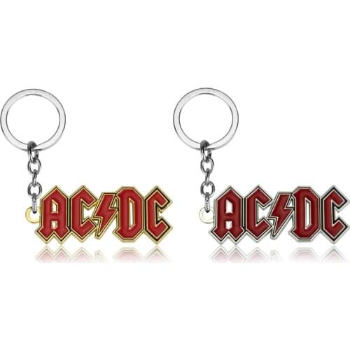 Hot Rock Music Band Key Chain AC Letter брелок Metal Alloy Key Ring Wholesale Trendy Keyring llavero Car Keychain Accessories