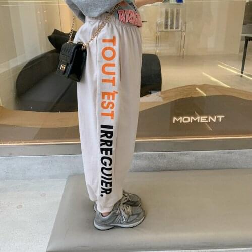 Baby Girls Pants Casual Loose Letter Print Trousers for Girls Summer New Kids Cotton Soft Sport Pants Childrens Summer Pants