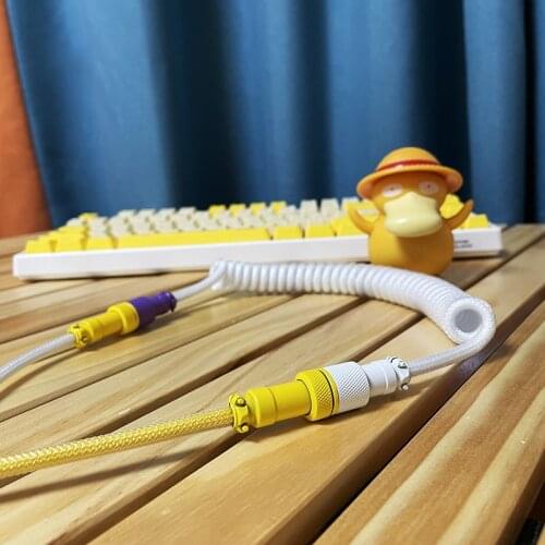 Flexible Coiled Paracord XLR Cable for Gameing Mechanical Keyboard HUB Type C Micro Mini USB Computer With Techflex High Quality