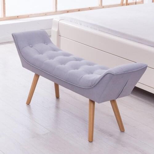 Long Stools for living room Ottomans Solid Wood Fabric Bed Bench,Sofa European Style Store Fitting Room Chair