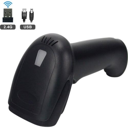 HZTZ Wired Wireless 2.4G Barcode Scanner USB COM RS232 Connection With Red Light