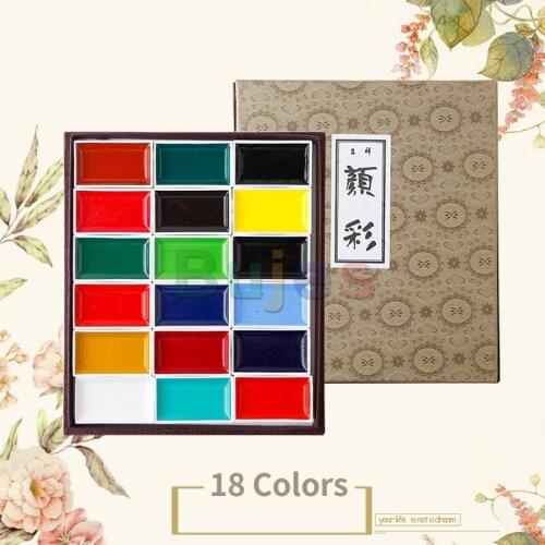 JP) SAKURA Kissho 18 colors Professional Artist Watercolor Pigment Master Gouache Paints High Concentration Artist Quality