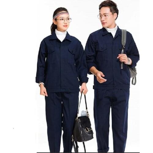 Welding clothing set workwear flame-retardant cotton overalls workmen uniform car workshop welding clothes mechanical anti burnt