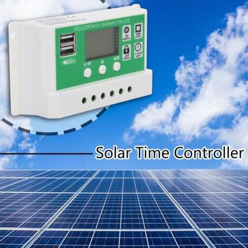 30A/20A/10A 12V/24V Solar Charge Controller Output Solar Panel PV Regulator Dual USB Port Auto Paremeter Adjustable PWM LCD