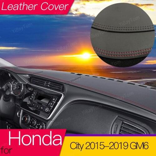 Leahter Dashboard Cover Protective Pad for Honda City 2015-2019 Car Accessories Dash Board Sunshade Carpet GM6 2016 2017 2018