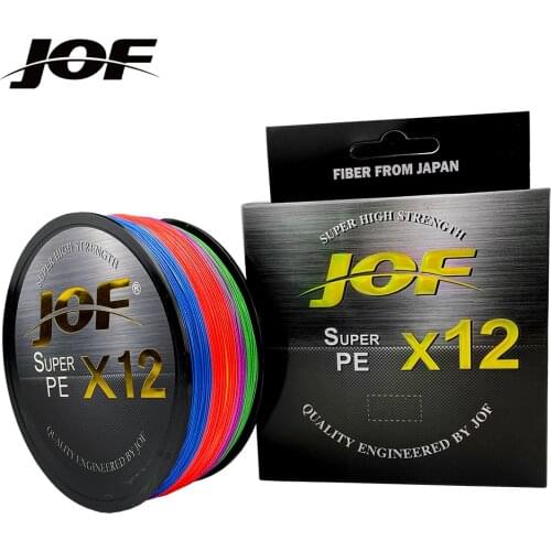 JOF 12 Strands Braided Fishing Line Multifilament 500M 300M 100M Carp Fishing Japanese Braided Wire Cord Fishing Accessories Sea