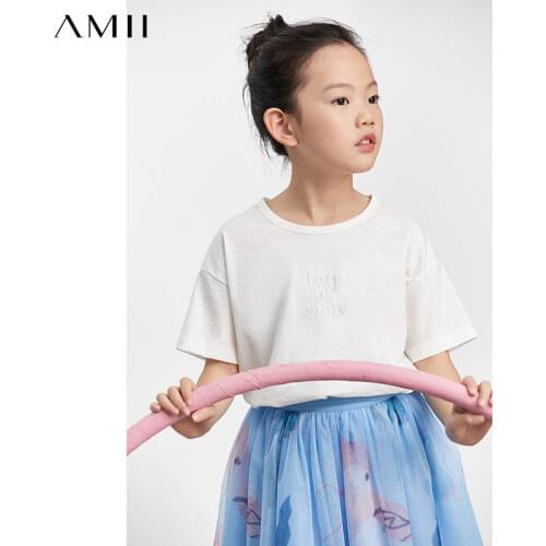 Amii Minimalism Family Matching Outfits Summer Mommy and Daughter Matching Clothes Kids Clothes Girls Women Tshirts 22140095