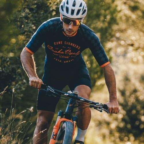 SIROKO Mens Short Sleeve Cycling Jersey Black Cycling Clothes Summer Cycling Top Bike Top Road Wear