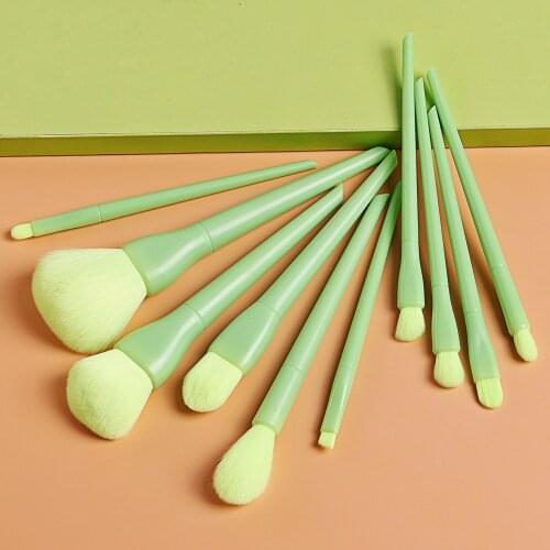 10Pcs Candy Color Makeup Brushes Set Powder Foundation Eyeshadow Blushes Blending Brush Beauty Make Up Brush Cosmetic Kits Tool