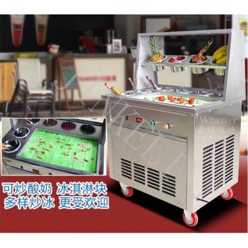 Stainless steel One Pan Fried ice cream roll machine pan Fry flat ice cream maker yoghourt fried ice cream machine