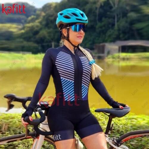 Kafitt New Womens Long-sleeved Cycling Womens Sweatshirt Suit Macaquinho GO Road Cycling Jersey Jumpsuit Jersey Bodysuit