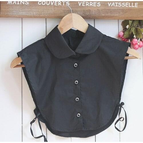 Original hand-made high-end small lapel wild white vertical blouse fake collar dark Half Shirt Detachable Fake Collar shirt top