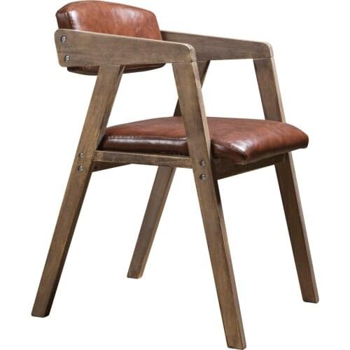 Simple Modern Solid Wood Dining Chair, Back Chair, Antique Armchair, Nordic Fabric Cafe Chair, Desk Chair