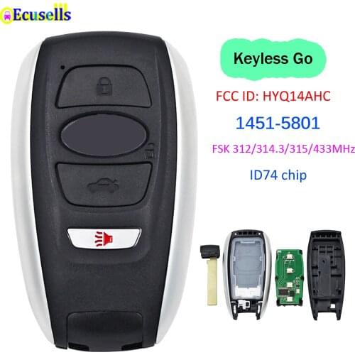 4B Smart Keyless Go Remote Key FSK 312/314.3/315/433MHz 74 Chip for Subaru Legacy Outback Forester BRZ Impreza WRX XV Board 5801