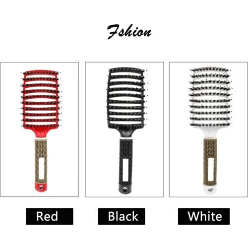 Hair Comb Scalp Massage Comb Hairbrush Hair Brush for Salon Hairdressing Styling Tools Bristle & Nylon Women Wet Curly Detangle