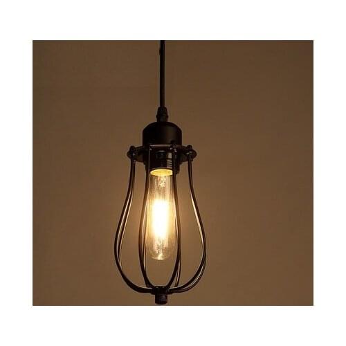 Retro Loft Style Iron Cage Droplight Industrial Edison Vintage Pendant Lamps Dining Room Hanging Light Fixtures Home Lighting