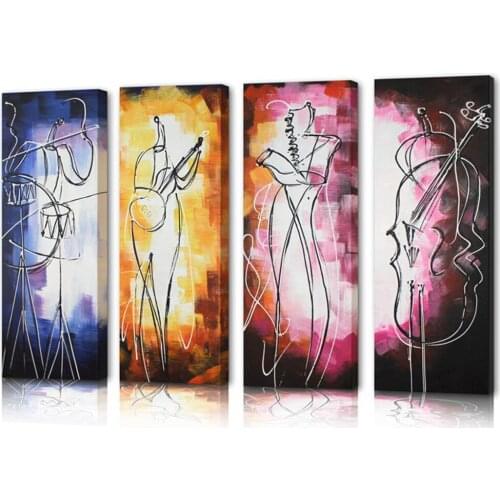 Hand painted oil painting Billboard musician band painting canvas modern 100% Best Art Figurative Oil Painting original FI-165