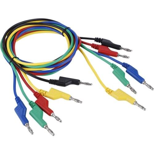 5 pcs P1036 Banana Wire High Voltage Double Headed 1M 4mm Banana Plug Cable Test Leads For Multimeter