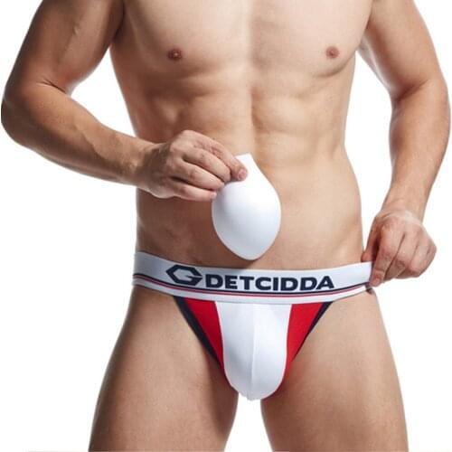 2021 New 95% Cotton Panties With Push Pads Mens Thong Low Waist Sexy Hip Lifting Hot Selling T Shaped Panties In Europe America