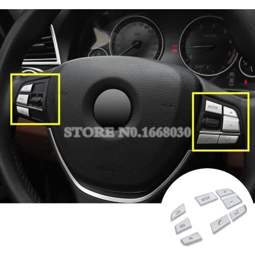 Inner Steering Wheel Button Trim Cover 7pcs For BMW 5 Series F10 F11 2014-2016 Car accesories interior Car decoration
