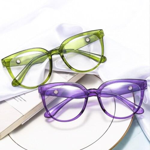 Women Men Jelly Color Round Vintage Anti-Blue Light Glasses Ultra Light Frame Eyeglasses Eye Protection