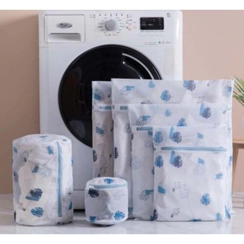 Polyester Mesh Wash Laundry Bag For Clothes Underwear Household Protected Lingerie Bra Washing Bag Cactus Printing Bags 1PC