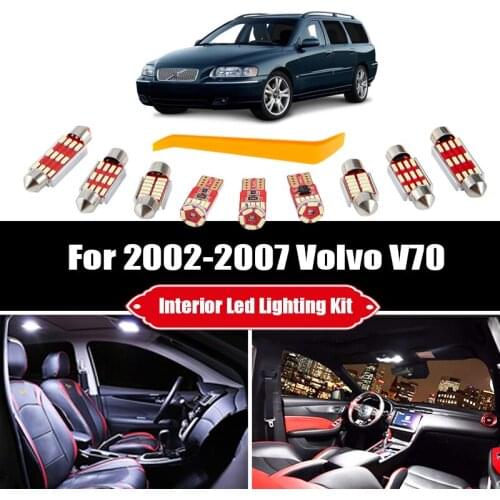 14 Bulbs For 2002-2004 2005 2006 2007 Volvo V70 Estate XC70 White Canbus LED Interior Light Kit Map Dome Cargo License Lamp