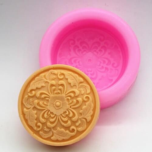 9*9*4cm Floral leaves round shape Silicone cake mold / handmade soap mold / chocolate mold clay craft mould