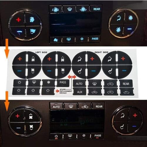 Car Air Condition Climate Control Button Repair Decals Car Interior Stickers Accessories For Chevrolet For Buick Enclave For GMC