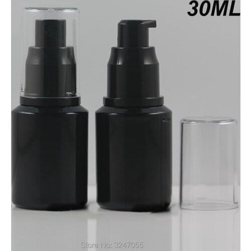 30ML 20pcs/lot Shiny Black Superior Quality Cosmetic Emlusion Bottle, Empty Lotion Pump Bottle, Portable Perfume Spray Packages