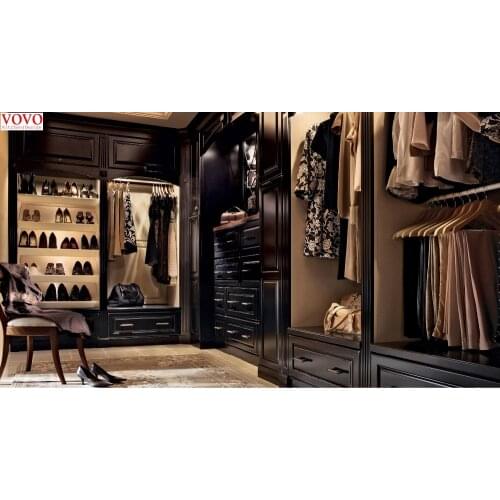 Wooden wardrobe with cherry wood door