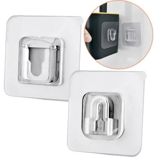 5 Pairs Double Sided Adhesive Wall Hooks Reusable And Anti-slip Transparent Multi-Purpose Hook Storage Holder For Kitchen Home