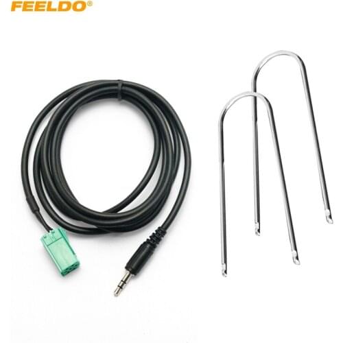 FEELDO 5Pcs Aux-In Input 3.5mm Adapter & Radio With Removal Keys For Renault/Clio/Megane/Laguna For MP3/iPod/iPhone